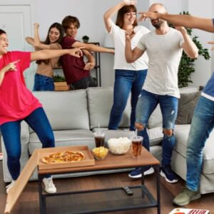 M&J Games What's Next? A Life-Size Drinking Game, Party Lover's Board Game, Hilarious Activity for Adult Gatherings, Floor Game to Get Celebrations Started, Ages 21+, 25 Action Tiles, Giant Foam Die