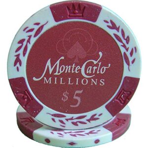 600PCS 13.5G Monte Carlo Millions Poker Chips Set with Heavy Duty Acrylic Case & Chips Trays