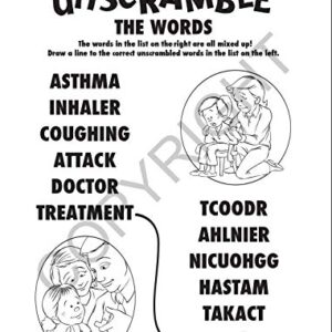 ZOCO - Learn about Asthma - Custom Kids Educational Coloring Books (250 Bulk Pack, with Crayons) - Know Asthma Symptoms - Doctors, Hospitals, Medical Center Handout - Games, Puzzles, Activities