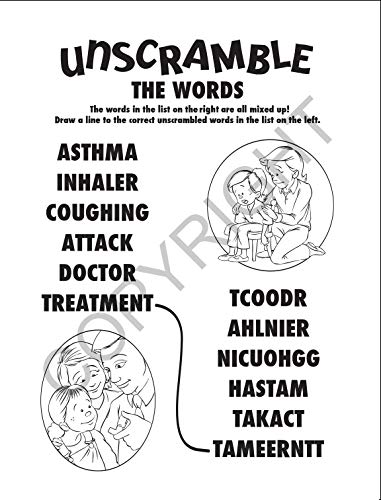 ZOCO - Learn about Asthma - Custom Kids Educational Coloring Books (250 Bulk Pack, with Crayons) - Know Asthma Symptoms - Doctors, Hospitals, Medical Center Handout - Games, Puzzles, Activities