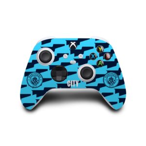 Head Case Designs Officially Licensed Manchester City Man City FC City Pattern Logo Art Vinyl Sticker Gaming Skin Decal Cover Compatible With Xbox Series S Console and Controller Bundle