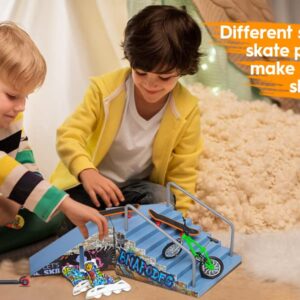 Mini Skateboard and Technology Skateboard Deck FingerToy Set, Skateboard Park Kit Ramp Parts, Unique Birthday Gift Ideas for Young Boys and Girls Ideas