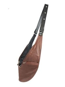 sash crossbody bag - black or brown reversible genuine leather purse for women - travel sling bag with frid-protected wallet