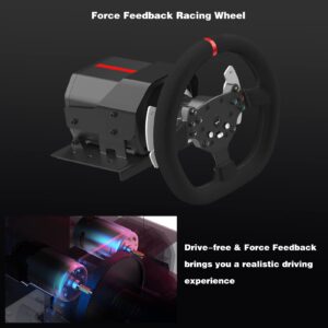 PXN Force Feedback PC Racing Wheel, 270/900 Degree V10 Driving Gaming Steering Wheel with 3 Pedals and 6+1 Shifter for Windows PC, PS4, Computer, Multi-Platform, Plug and Play