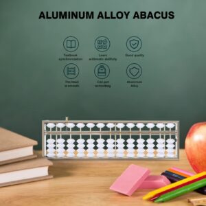 NUOBESTY 2 Pcs Abacus Chinese Counting Tool Kids Math Toys Old Chinese Calculator Chinese Bead Counter Toys for Toddlers Childrens Toys Student Aluminum Alloy Universal Japan White