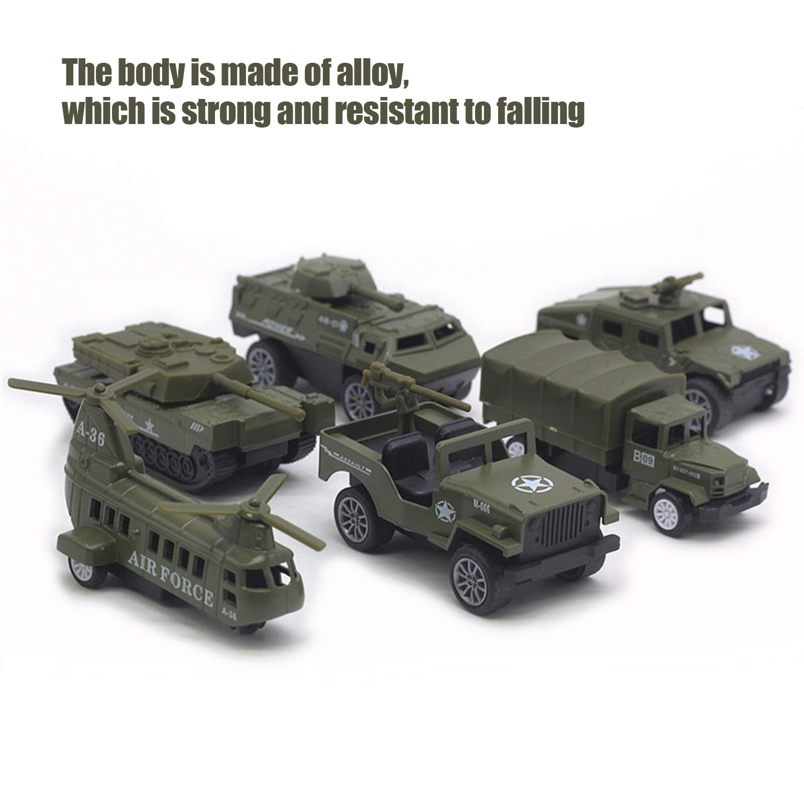 Tnfeeon Military Car Model, Alloy Truck Vehicle, Strong Model Car, for Kids Adults Children Boys Girls