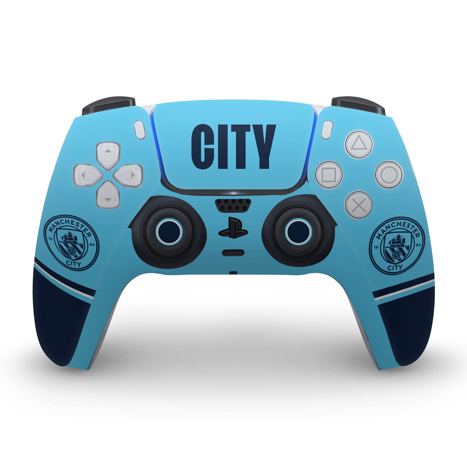 Head Case Designs Officially Licensed Manchester City Man City FC Badge Ship Logo Art Vinyl Faceplate Gaming Skin Decal Compatible With Sony PlayStation 5 PS5 Digital Console and DualSense Controller