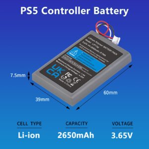 Hisewen PS5 Controller Battery, 2650mAh LIP1708 Replacement Battery for Sony PlayStation 5 PS5 DualSense CFI-ZCT1W Wireless Controller