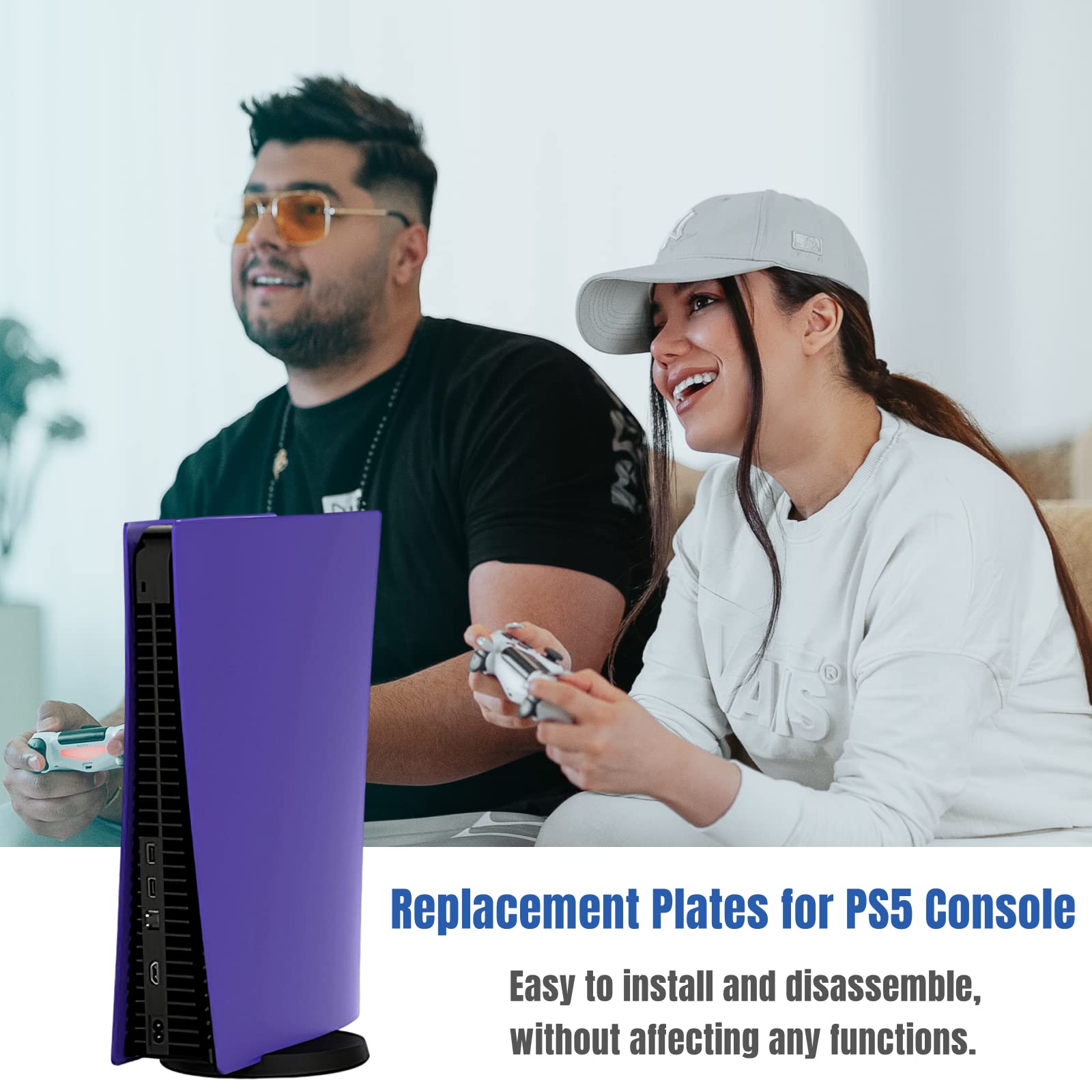 Digital Edition Face Plates Cover Skins Shell Panels for PS5 Console, Accessories for Playstation 5 Protective Replacement Faceplates (Galactic Purple)