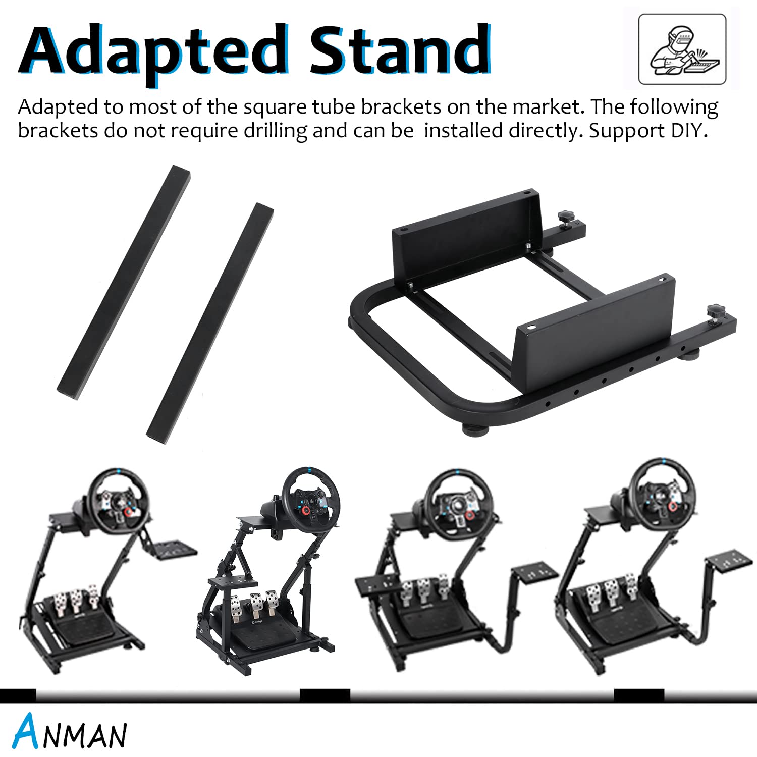 Anman PRO Rear Half of Seat Bracket - Racing Wheel Stand Accessories (Only Fits Racing Stand)