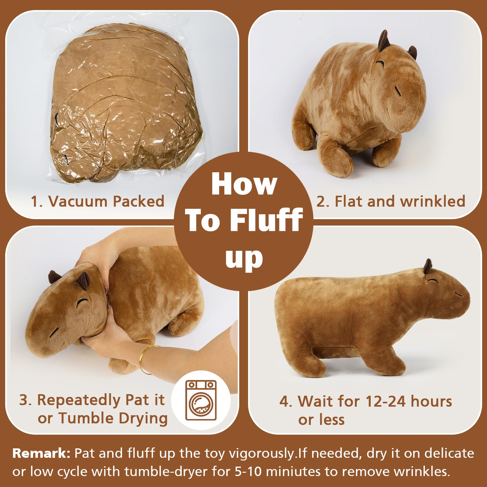 EVOLVEOVER Capybara Stuffed Animal Plush Toy,Capybara plushie,Stuffed Capybara Gifts (7.8 inches)