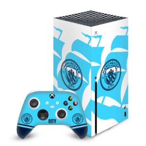 head case designs officially licensed manchester city man city fc badge ship logo art vinyl sticker gaming skin decal cover compatible with xbox series x console and controller bundle