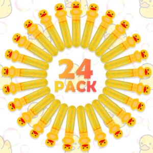 Bubbles for Kids Rubber Duck Toy Party Favors 24 pcs Outdoor Bubble Wands Birthday Party Gift Bath Toy Rubber Duck Pool Toy Rubber Duck