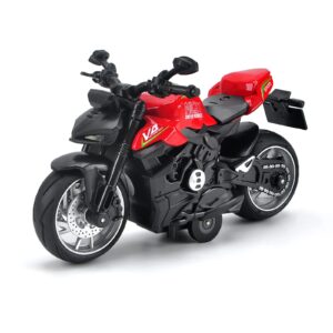 ming you motorcycle toy - motorcycle toys for kids 3-5 5-8,mini toy motorcycles with lights and sounds for 3 + years old boys and girls (red)