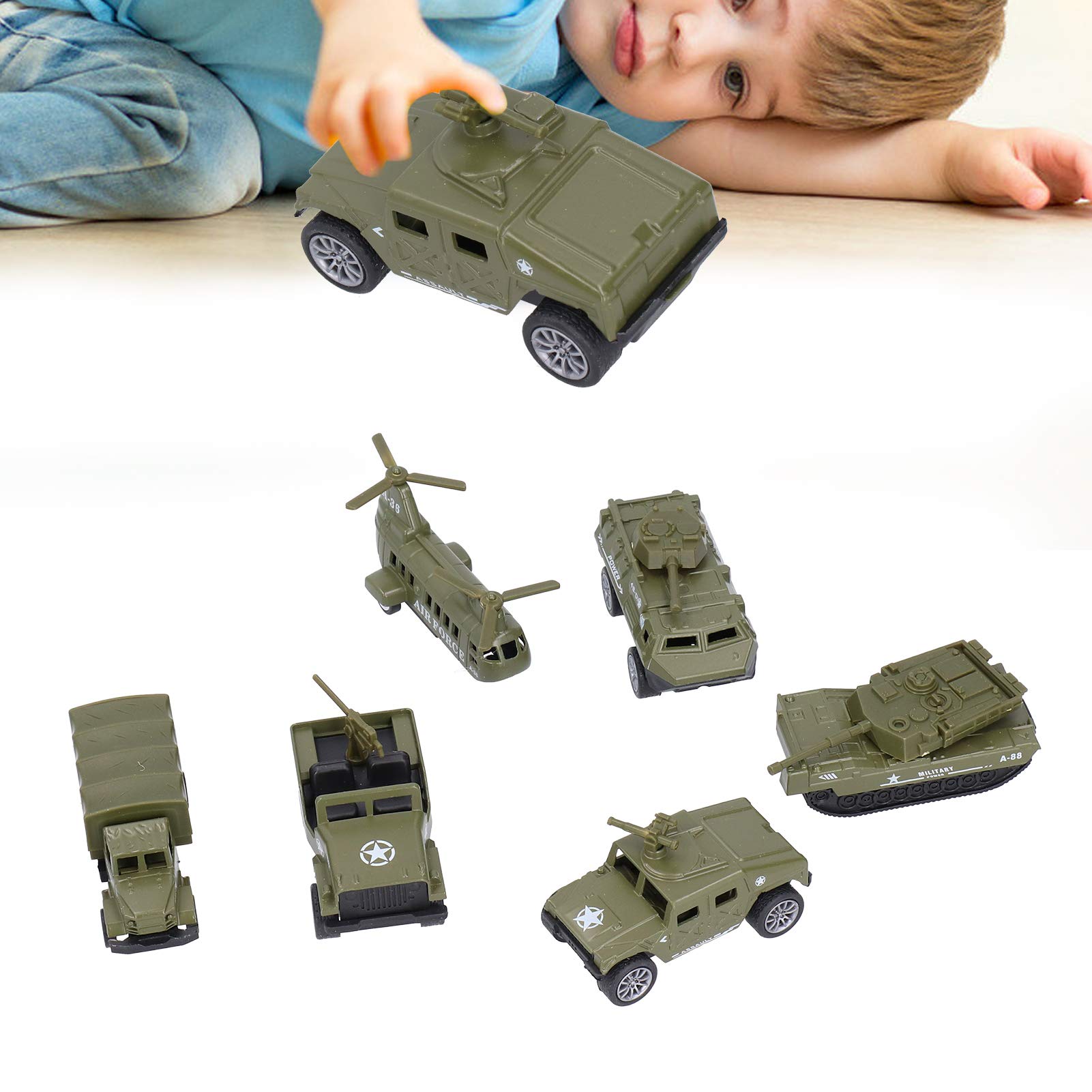 Tnfeeon Military Car Model, Alloy Truck Vehicle, Strong Model Car, for Kids Adults Children Boys Girls