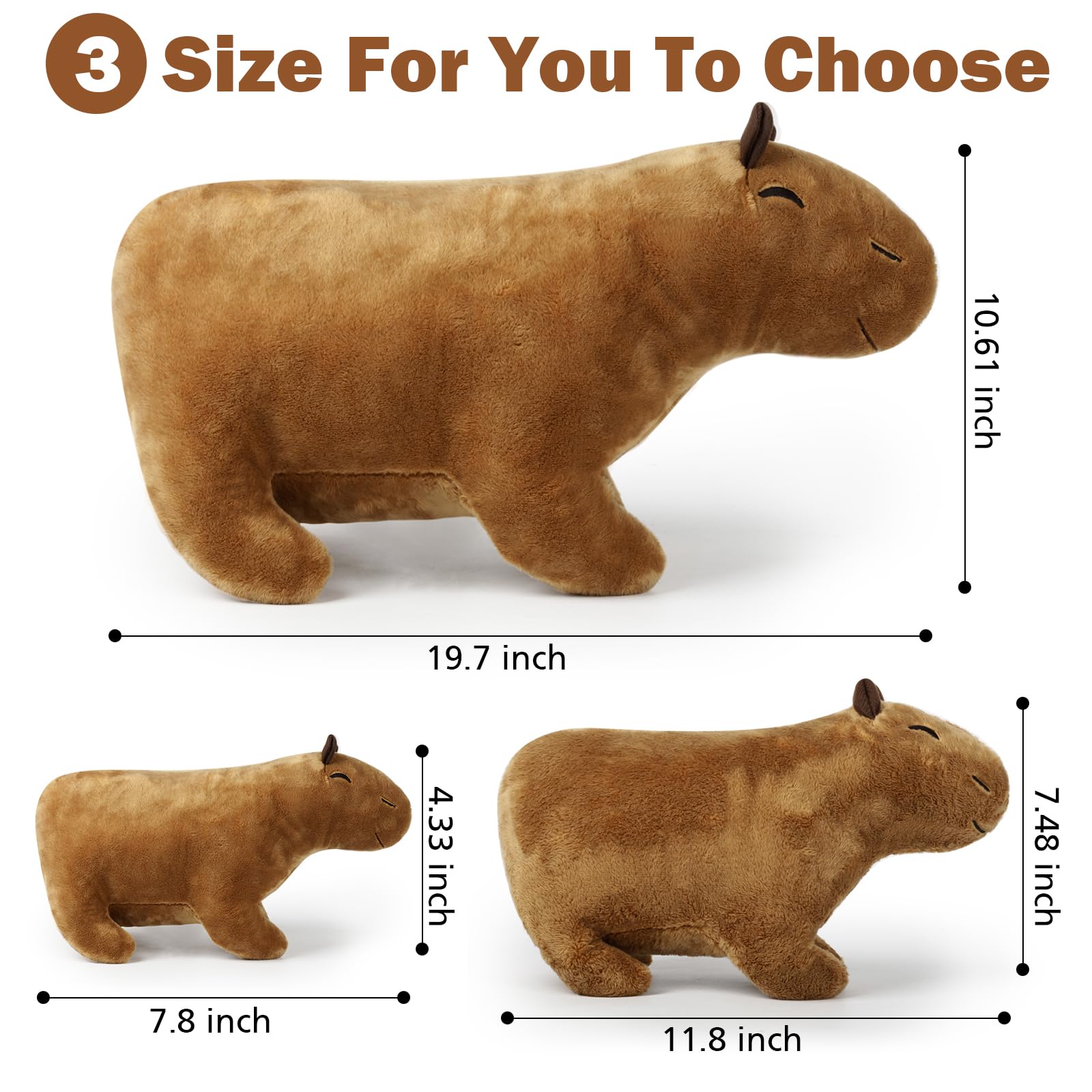 EVOLVEOVER Capybara Stuffed Animal Plush Toy,Capybara plushie,Stuffed Capybara Gifts (7.8 inches)