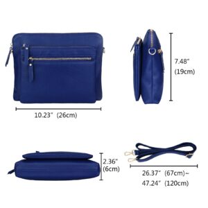 YALUXE Small Crossbody Bags for Women Real Leather Purse Crossover Sling Handbag Over the Shoulder Bag with 4 Zip Pockets