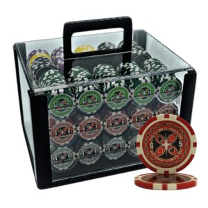 600pcs 13.5G Ultimate Casino Poker Chips Set with Heavy Duty Acrylic Case & Chips Trays