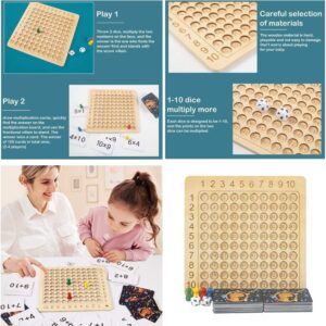 Wooden 9X9 Math Games for Kids 8-12, Kingmall Montessori Multiplication Board Game Wooden Multiplication Board, Educational Preschool Counting Tools for Kids Over 3 Years Old