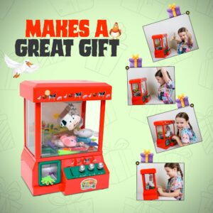 Bundaloo Claw Machine Arcade Game - Electronic Mini Candy and Toy Grabber Dispenser - with Sound & 3 Mini Plush Farm Animals