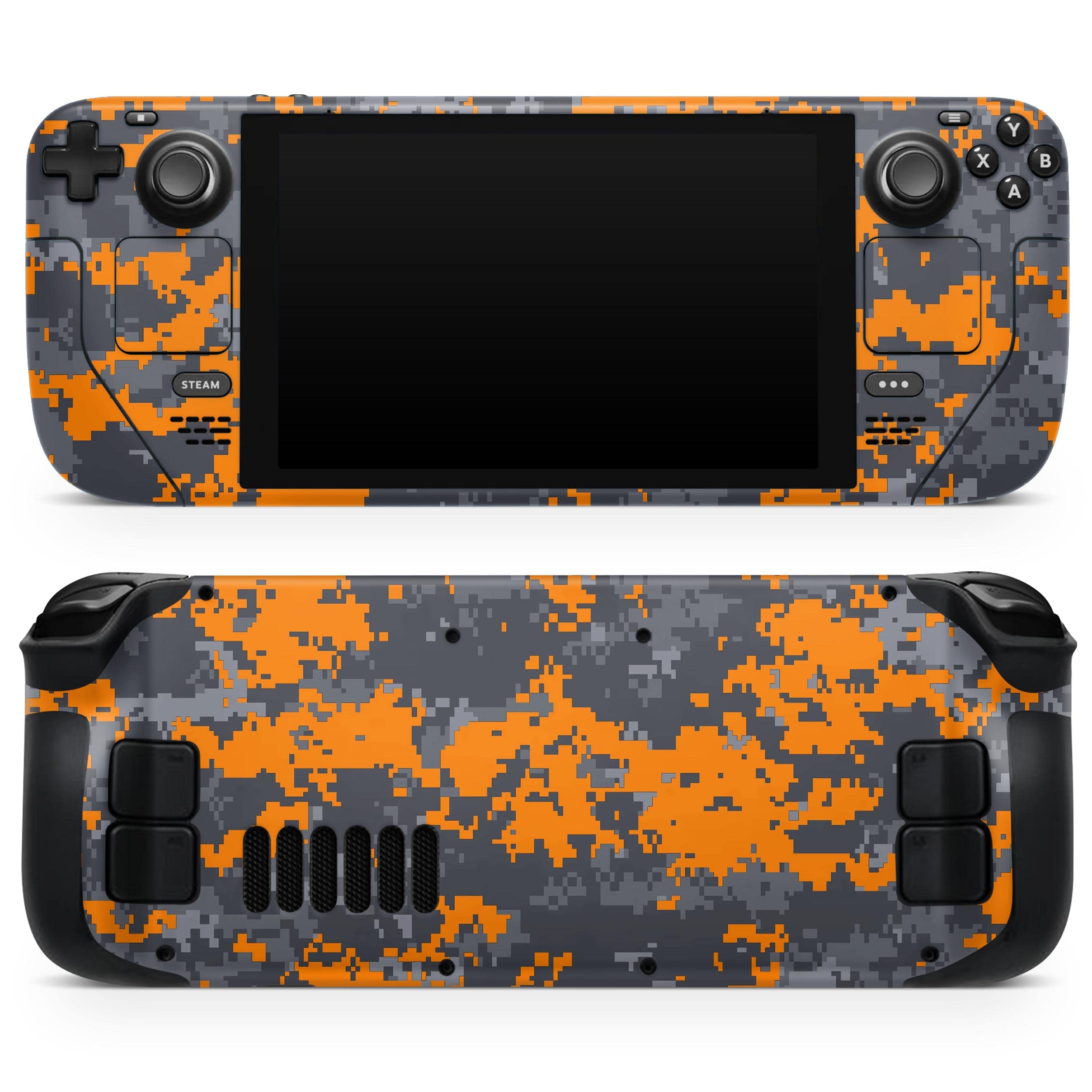 Design Skinz - Compatible with Steam Deck - Skin Decal Protective Scratch-Resistant Removable Vinyl Wrap Cover - Bright Orange and Gray Digital Camouflage