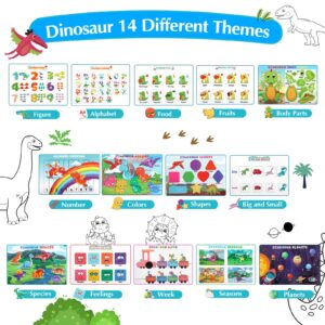 Busy Book for Toddlers 3-5, Preschool Learning Activities, Dinosaur Themes Quiet Book,Montessori Toys for Kids, Autism Sensory Toys,Gifts for Boys Girls,Airplane Tracing Book