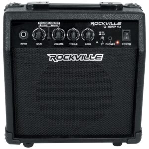 Rockville G-AMP 10 Watt Guitar Amplifier Amp with Bluetooth + Clean/Distortion