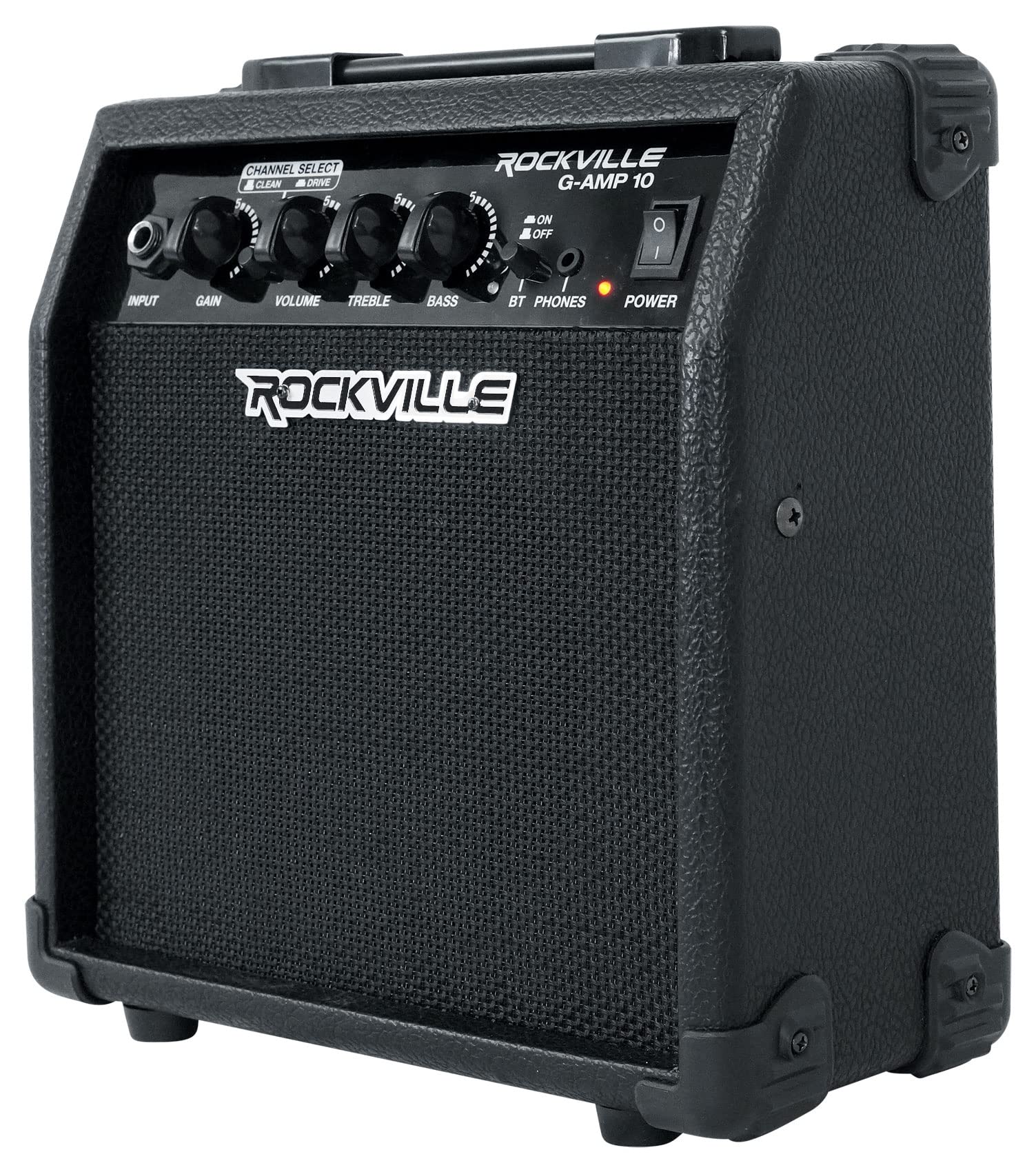 Rockville G-AMP 10 Watt Guitar Amplifier Amp with Bluetooth + Clean/Distortion