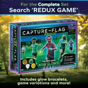 Glow in The Dark Capture The Flag - Starter Set | Ages 8+ | Outdoor Games for Kids 8-12+ | Glow in The Dark Outdoor Toys | 8-12 Year Old Boy Birthday Gifts | Flag Football & Sports Gifts for Boys