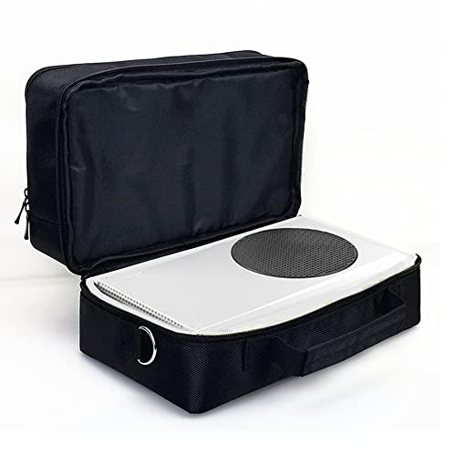 X-Box Series S Travel Bag Carry Case for X-Box Series S Console Storage Case Cover Protective Handbag Waterproof Shockproof Adjustable Shoulder Bag for X-Box Series S Controllers Headset Black