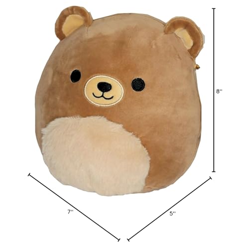 Squishmallow Official Kellytoy Plush Wildlife Zoo Squad Squishy Soft Plush Toy Animals (Omar Bear (Fuzzy Belly), 8 Inch)