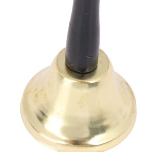 Dzrige Christmas Hand Bell Santa Hand Bell,Super Loud Solid Brass Hand Call Bell with Wood Handle,4.7 Inch Handbell for Christmas,Weddings,Church,School,Service,Game