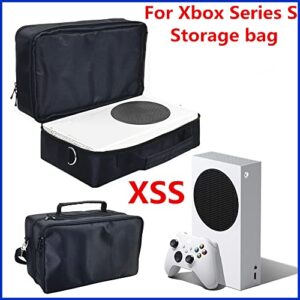 X-Box Series S Travel Bag Carry Case for X-Box Series S Console Storage Case Cover Protective Handbag Waterproof Shockproof Adjustable Shoulder Bag for X-Box Series S Controllers Headset Black