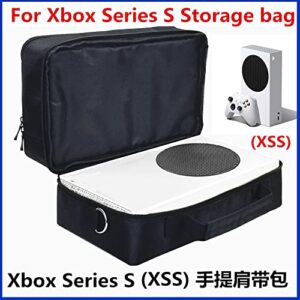 X-Box Series S Travel Bag Carry Case for X-Box Series S Console Storage Case Cover Protective Handbag Waterproof Shockproof Adjustable Shoulder Bag for X-Box Series S Controllers Headset Black