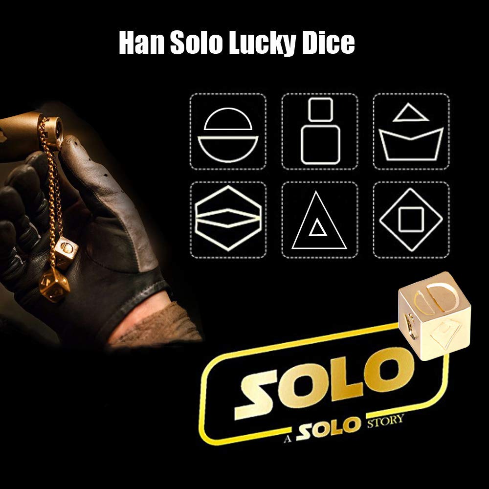 Olisaglan Han Solo Lucky Dice Prop Cosplay Costumes Replica Accessories,1.3 cm Men Dice Jewelry Cosplay Car Rearview Mirror