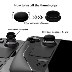 PlayVital Thumb Grip Caps for Steam Deck LCD, for PS Portal Remote Player Silicone Thumbsticks Grips Joystick Caps for Steam Deck OLED - Diamond Grain & Crack Bomb Design