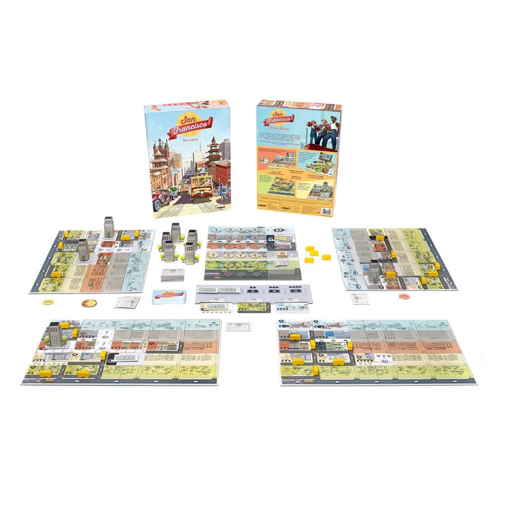 Rebel Studio San Francisco Board Game - Urban Planning Strategy Game, City Building & Designing Game for Kids and Adults, Ages 12+, 2-4 Players, 45-60 Minute Playtime, Made by Rebel Studio