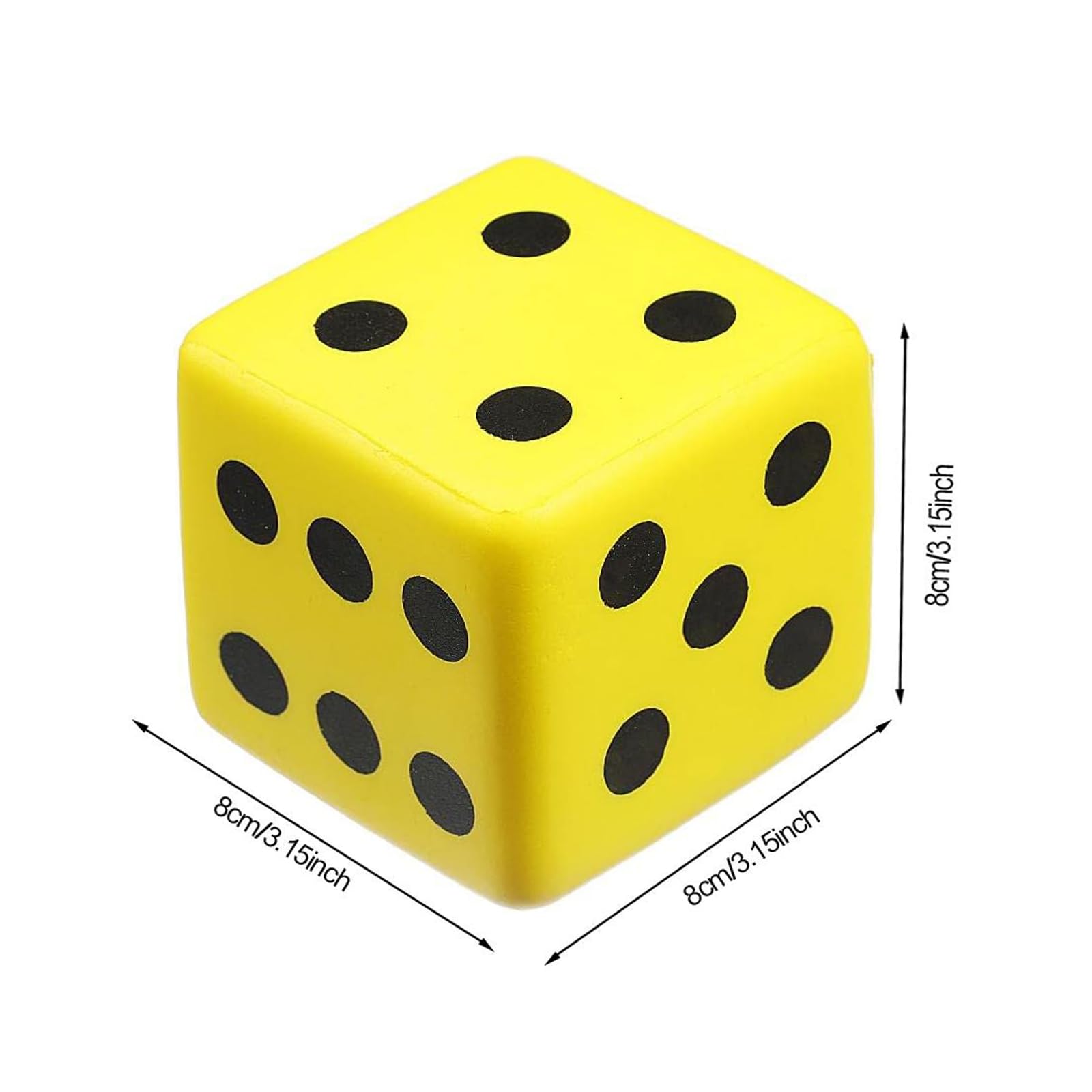 1 Pc PU Sponge Dice,Table Games Accessory 8cm Big Square Blocks for School Family Math Teaching/Party Favors and Supplies for Teens and Adults