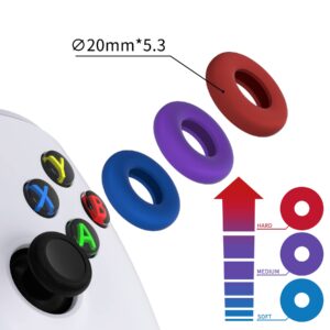 PlayVital 3 Pairs Silicone BuffeRings Aim Assist Target Motion Control Precision Rings for PS5, for PS4, for Xbox Series X/S, Xbox One, Xbox 360, for Switch Pro, for Steam Deck - 3 Different Strengths