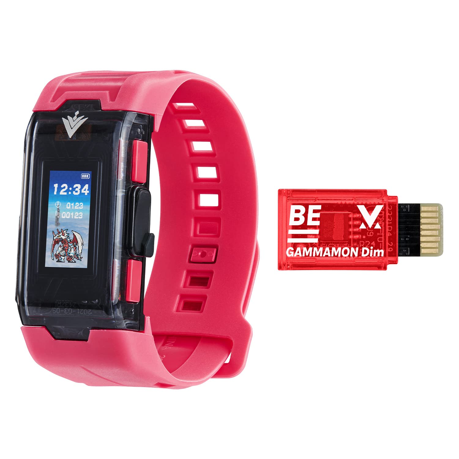 BANDAI Vital Bracelet BE Digivice VV Set | Vital Bracelet Digital Pet Watch with Gammamon Memory Card Included Based On Digimon Anime Series | Train with Your Virtual Pet Using This Fitness Tracker