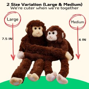 Staymore Monkey Stuffed Animals - Hanging Monkey Stuffed Animal with Hands and feet - Soft Stuffed Monkey for Boys & Girls - Décor Item for Jungle & Safari Theme - 23-Inch (Coco)