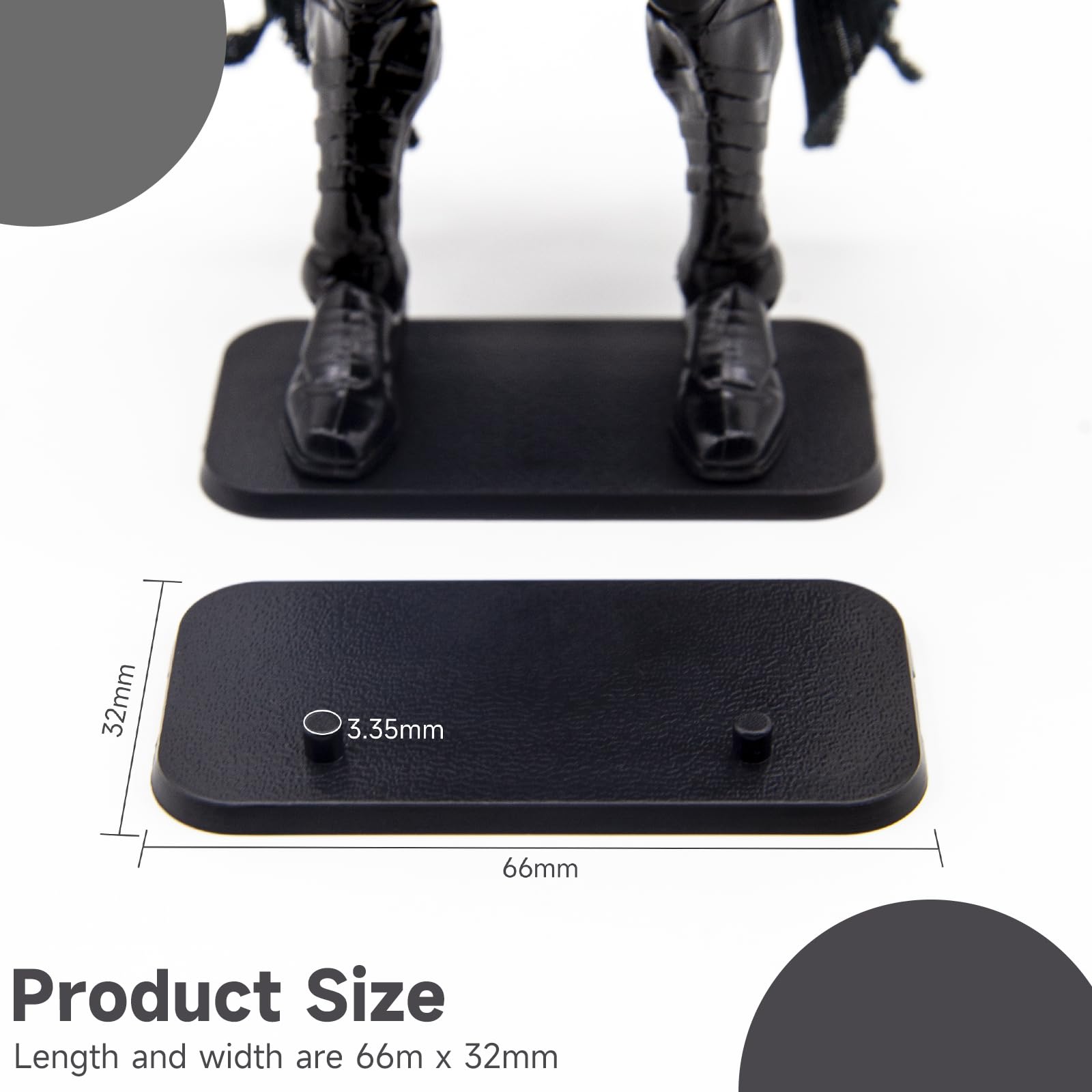 EBCO 50Pcs Plastic Black Stand Bases 32mm for Most 6 inch Action Figure Such as Marvel Legends /DC/ GI Joe / Motu Toy