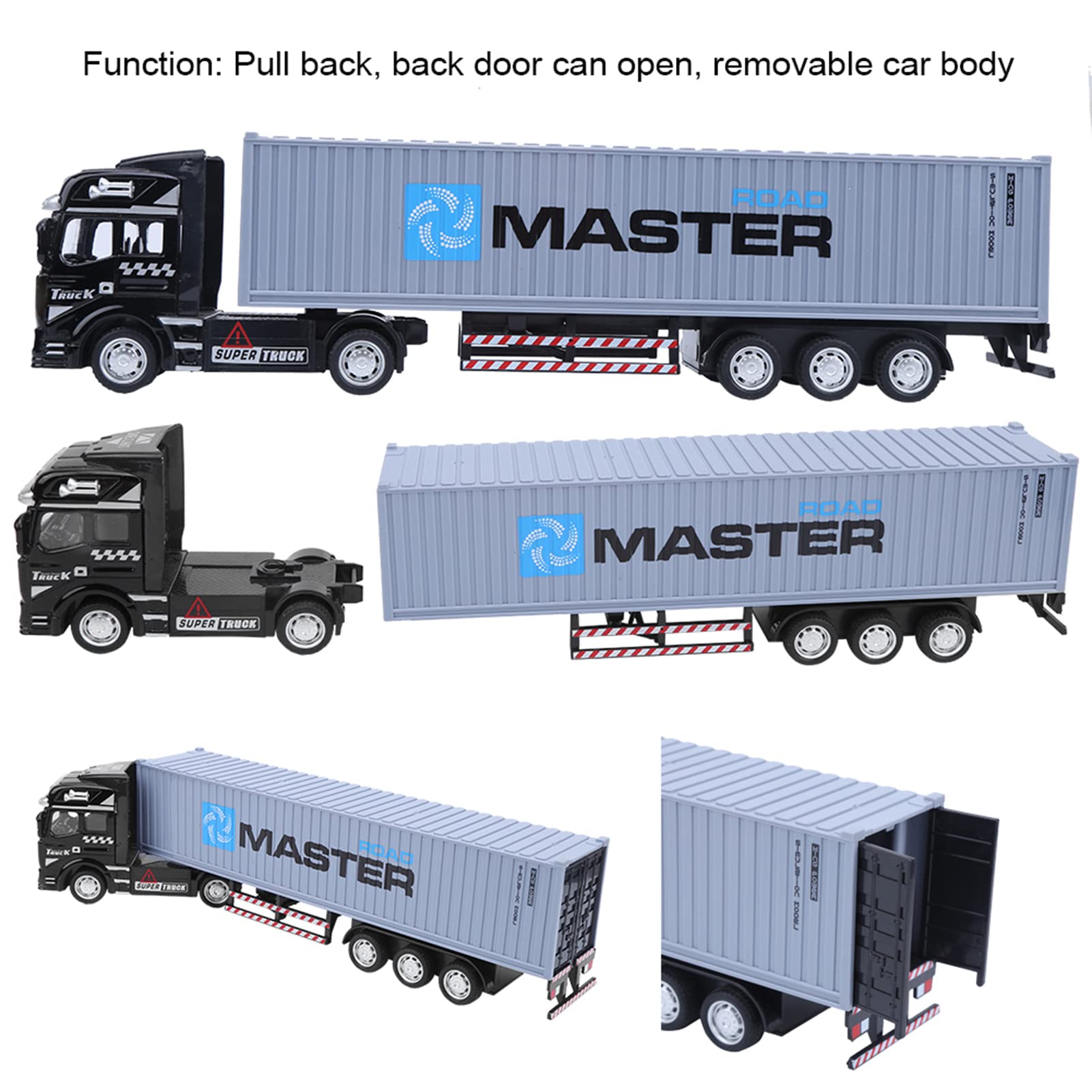 1: 48 Alloy Container Truck Model Toy, High Simulation Detachable Container Children Vehicle Car Toys Sportinggoods Electric Toys, Electronic Pets, Sound Toys(Grey£©