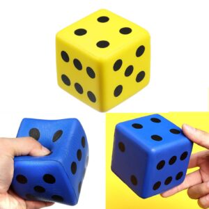 1 Pc PU Sponge Dice,Table Games Accessory 8cm Big Square Blocks for School Family Math Teaching/Party Favors and Supplies for Teens and Adults