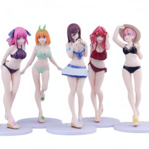 LCDGTJ Quintessential Quintuplets Figure 5 Pack/Set- Nakano Ichika/Nakano Nin/Nakano Miku/Nakano Yotsuba/Nakano Itsuki Anime Figurine - Desktop Display Collectible Gifts for Anime Fans