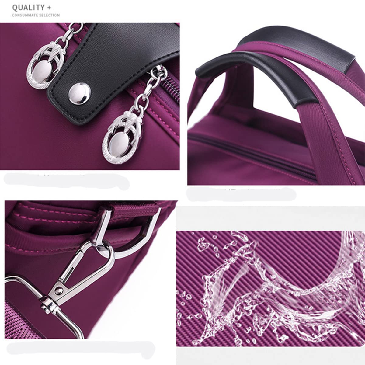 Women Crossbody Bag Casual Shoulder Handbag Waterproof Oxford Cloth Ladies Purse Messenger Bag（Purple