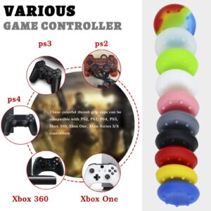 BeautyMood 40pcs Colorful Thumb Grips Silicone Analog Controller Joystick Thumb Stick Grips Caps Cover ​for PS2, PS3, PS4, PS5, Xbox 360, Xbox One, Xbox Series X/S Controller