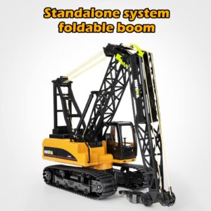 KidsFaves 15 Channel Remote Control Crane Toy,Proffesional Series,1:14 Scale-Rechargeable Battery RC Construction Toy Crane-Heavy Duty Metal Hook, with Lights Sounds for Boys & Girls 8-12