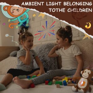 DIILSWX Monkey Stuffed Animals with Dynamic Star Projection Lamp: Rechargeable Night Light for Kids Bedroom, Soft & Huggable Plush Toy, Cute Bedtime Buddy for Toddler, Boys, Girls (Galaxy) - 10.5''