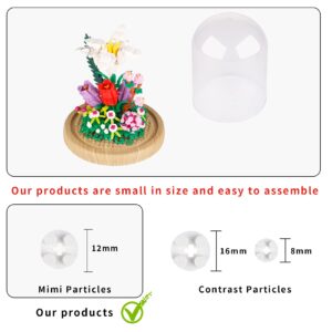 600+PCS Lily Flowers Bonsai Tree Blocks Kit,Romantic Immortal Flower Bouquet Building Blocks with a Transparent Display Box, Ideas for 6+ Kids or Adults